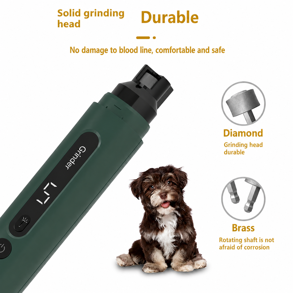 Precision Nail Grinder for Dogs & Cats | Whisper-Quiet, Rechargeable